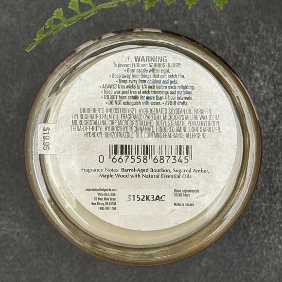 BBW Bourbon Maple White Barn Bath & Body Works Single Wick Candle - Picture 10 of 10